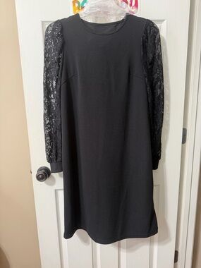 Classic Black Long Sleeve Lace Dress